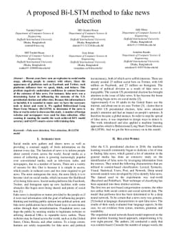A Proposed Bi-LSTM Method to Fake News Detection