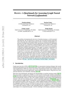 BAGEL: A Benchmark for Assessing Graph Neural Network Explanations
