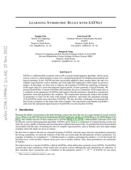 Learning Symmetric Rules with SATNet