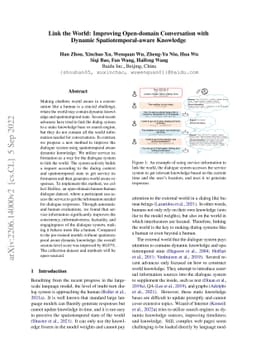 Link the World: Improving Open-domain Conversation with Dynamic
  Spatiotemporal-aware Knowledge