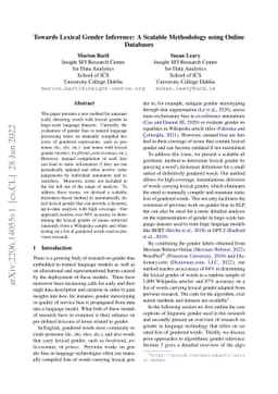 Towards Lexical Gender Inference: A Scalable Methodology using Online
  Databases