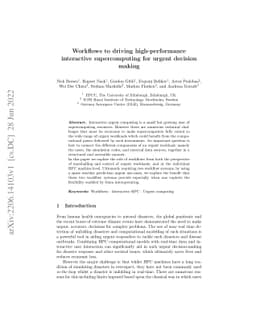 Workflows to driving high-performance interactive supercomputing for
  urgent decision making