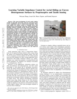 Learning Variable Impedance Control for Aerial Sliding on Uneven
  Heterogeneous Surfaces by Proprioceptive and Tactile Sensing