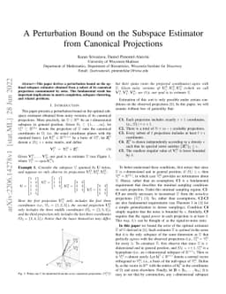 A Perturbation Bound on the Subspace Estimator from Canonical
  Projections