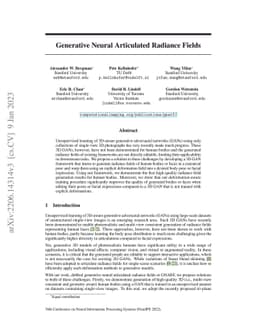 Generative Neural Articulated Radiance Fields