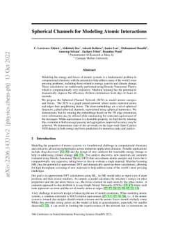 Spherical Channels for Modeling Atomic Interactions
