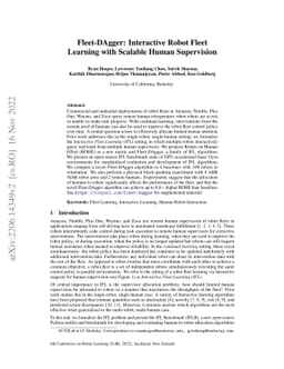 Fleet-DAgger: Interactive Robot Fleet Learning with Scalable Human
  Supervision