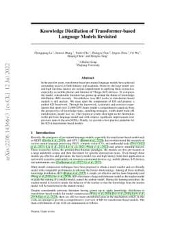 Knowledge Distillation of Transformer-based Language Models Revisited