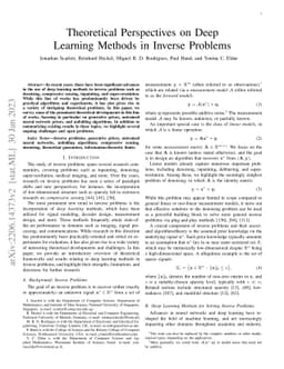 Theoretical Perspectives on Deep Learning Methods in Inverse Problems