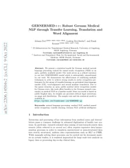 GERNERMED++: Transfer Learning in German Medical NLP