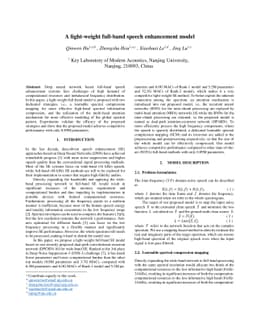 A light-weight full-band speech enhancement model