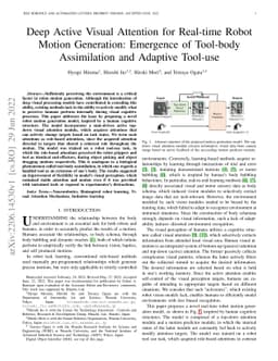 Deep Active Visual Attention for Real-time Robot Motion Generation:
  Emergence of Tool-body Assimilation and Adaptive Tool-use