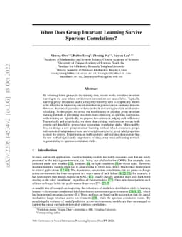 When Does Group Invariant Learning Survive Spurious Correlations?