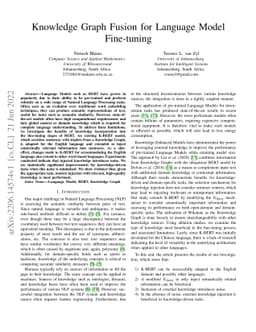 Knowledge Graph Fusion for Language Model Fine-tuning