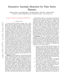 Generative Anomaly Detection for Time Series Datasets