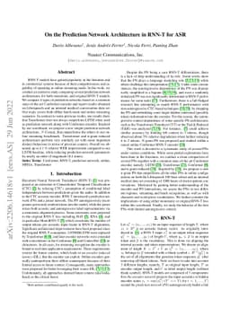 On the Prediction Network Architecture in RNN-T for ASR