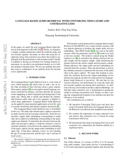 Language-Based Audio Retrieval with Converging Tied Layers and
  Contrastive Loss