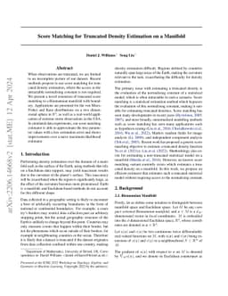 Score Matching for Truncated Density Estimation on a Manifold