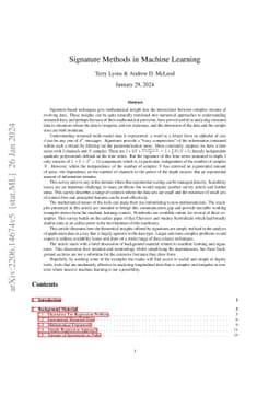 Signature Methods in Machine Learning