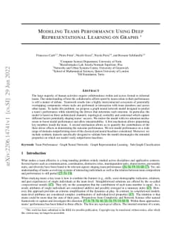 Modeling Teams Performance Using Deep Representational Learning on
  Graphs