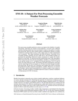 ENS-10: A Dataset For Post-Processing Ensemble Weather Forecasts