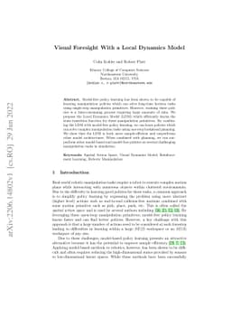Visual Foresight With a Local Dynamics Model