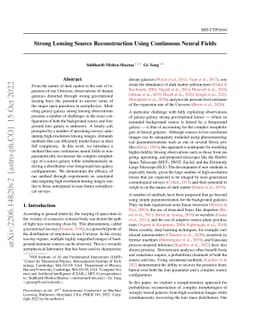 Strong Lensing Source Reconstruction Using Continuous Neural Fields