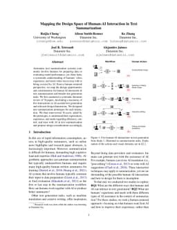 Mapping the Design Space of Human-AI Interaction in Text Summarization