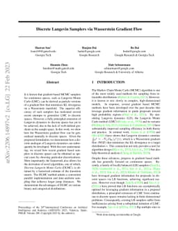 Discrete Langevin Sampler via Wasserstein Gradient Flow