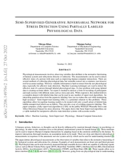 Semi-Supervised Generative Adversarial Network for Stress Detection
  Using Partially Labeled Physiological Data