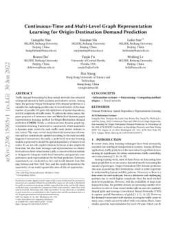 Continuous-Time and Multi-Level Graph Representation Learning for
  Origin-Destination Demand Prediction