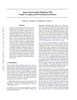 Improving Ensemble Distillation With Weight Averaging and Diversifying
  Perturbation