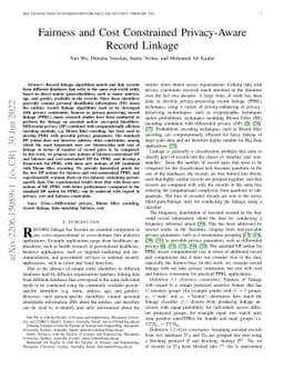 Fairness and Cost Constrained Privacy-Aware Record Linkage