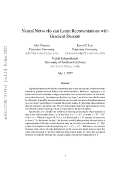 Neural Networks can Learn Representations with Gradient Descent