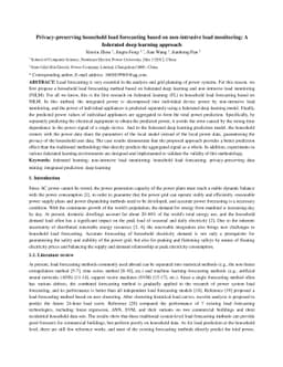 Privacy-preserving household load forecasting based on non-intrusive
  load monitoring: A federated deep learning approach