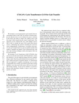 CTrGAN: Cycle Transformers GAN for Gait Transfer