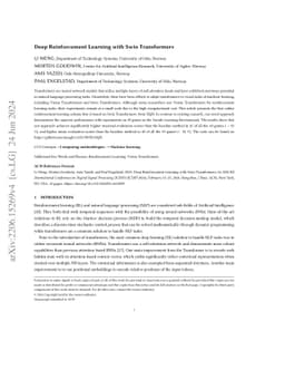 Deep Reinforcement Learning with Swin Transformers
