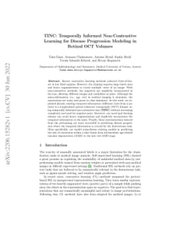 TINC: Temporally Informed Non-Contrastive Learning for Disease
  Progression Modeling in Retinal OCT Volumes