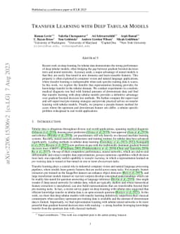 Transfer Learning with Deep Tabular Models