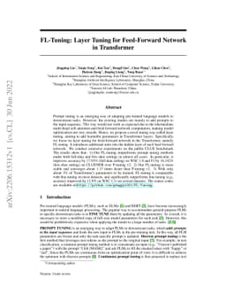 FL-Tuning: Layer Tuning for Feed-Forward Network in Transformer