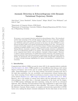Anomaly Detection in Echocardiograms with Dynamic Variational Trajectory
  Models