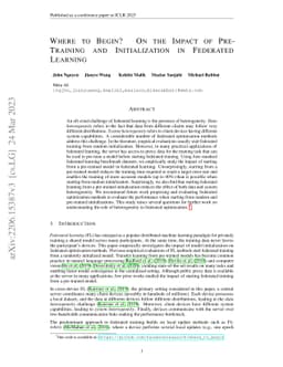 Where to Begin? On the Impact of Pre-Training and Initialization in
  Federated Learning