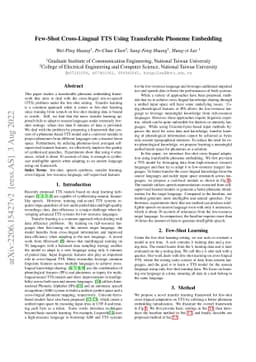 Few-Shot Cross-Lingual TTS Using Transferable Phoneme Embedding
