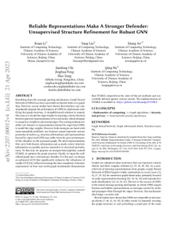 Reliable Representations Make A Stronger Defender: Unsupervised
  Structure Refinement for Robust GNN