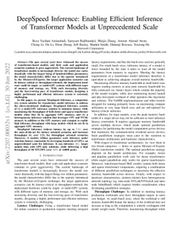 DeepSpeed Inference: Enabling Efficient Inference of Transformer Models
  at Unprecedented Scale