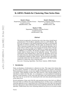 K-ARMA Models for Clustering Time Series Data