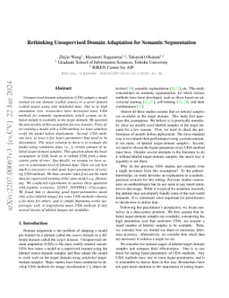 Rethinking Unsupervised Domain Adaptation for Semantic Segmentation