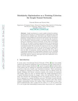 Modularity Optimization as a Training Criterion for Graph Neural
  Networks