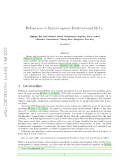 Robustness of Epinets against Distributional Shifts