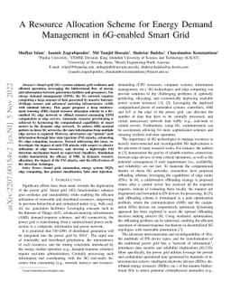 A Resource Allocation Scheme for Energy Demand Management in 6G-enabled
  Smart Grid